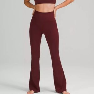 Yoga pants Lululemon leggings flair pants burgundy red Lululemon flair pants new